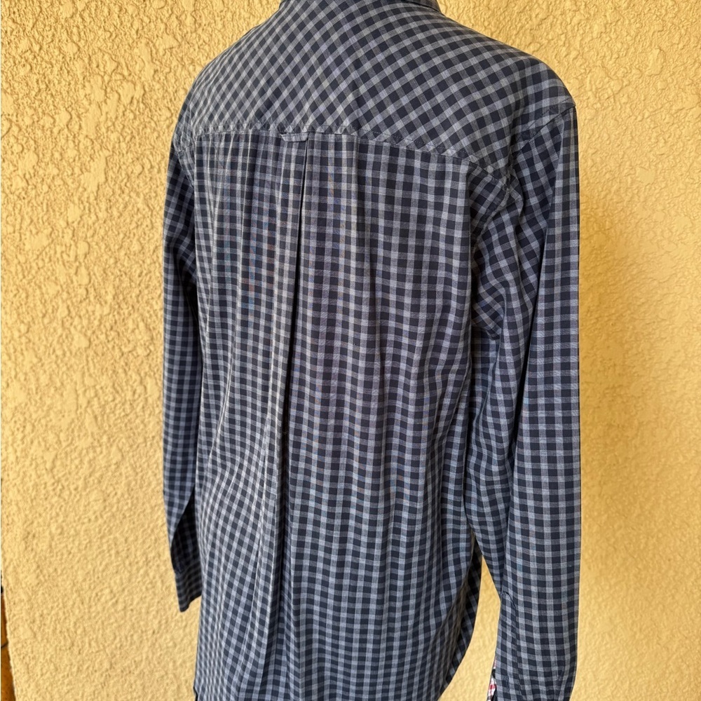 Ben Sherman Men's Plaid Blue and Gray Casual Button Down Long Sleeve Shirt M EUC - Picture 6 of 11